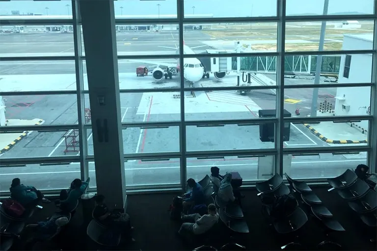 Passengers waiting at the lounge