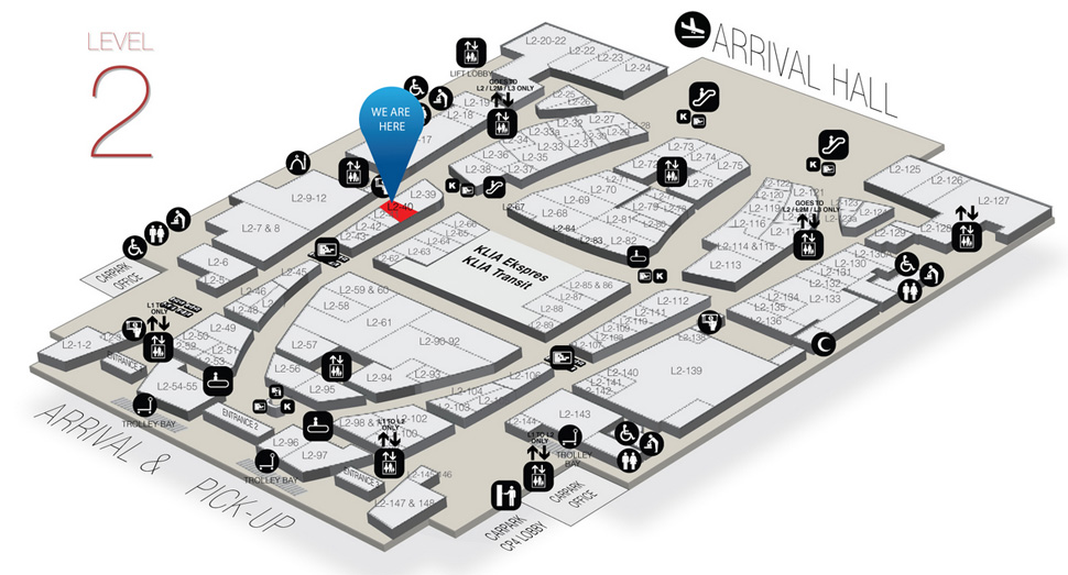 Location of Auntie Anne's at level 2 of Gateway@klia2 mall