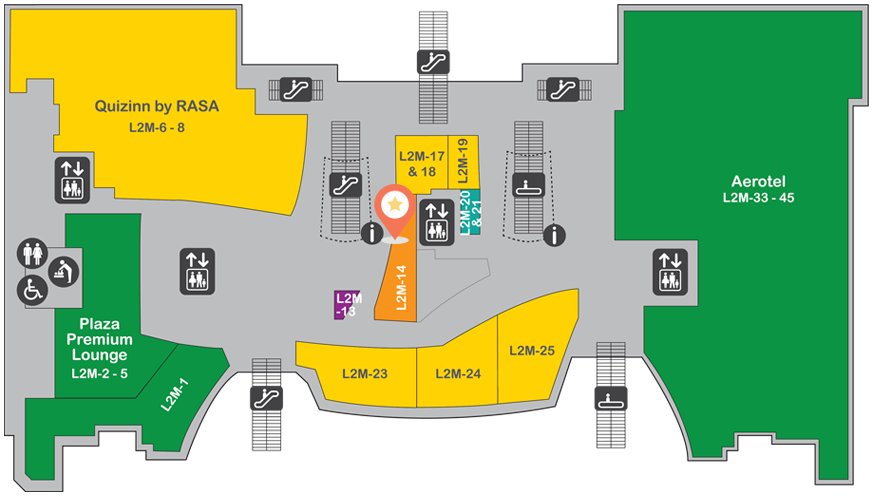 Location of Celcom at level 2M of Gateway@klia2 mall