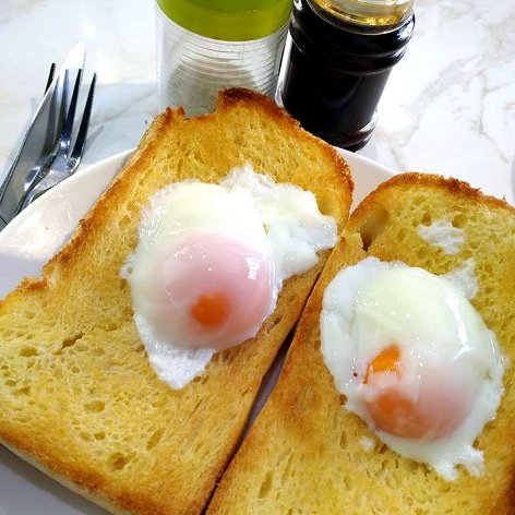 Soft boiled eggs on toast