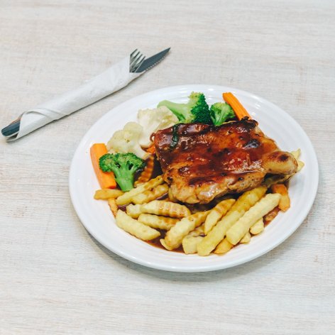 Chicken chop and fries