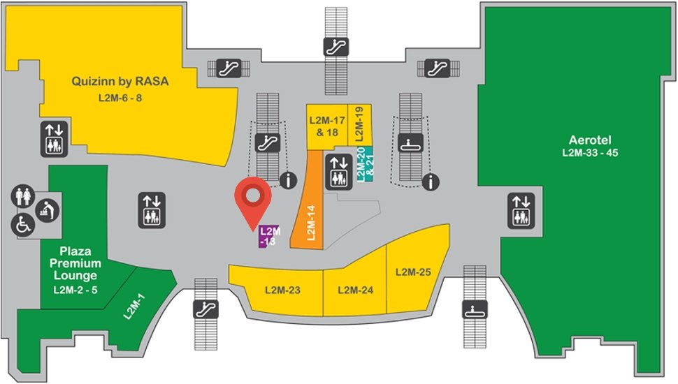 Location of T Bun at level 2M of Gateway@klia2 mall