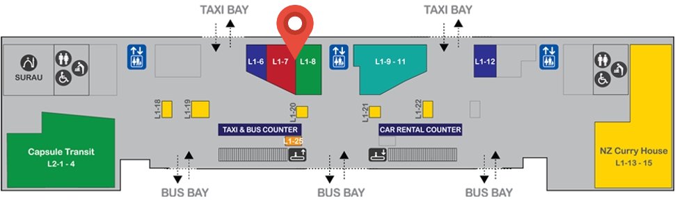 Location of Topgate Telemobile outlet at level 1 of Gateway@klia2 mall
