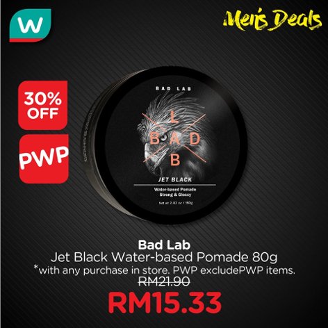 Bad Lab Jet Black Water-Based Pomade