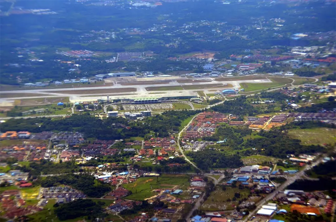 Aerial view of the Kuching International Airport