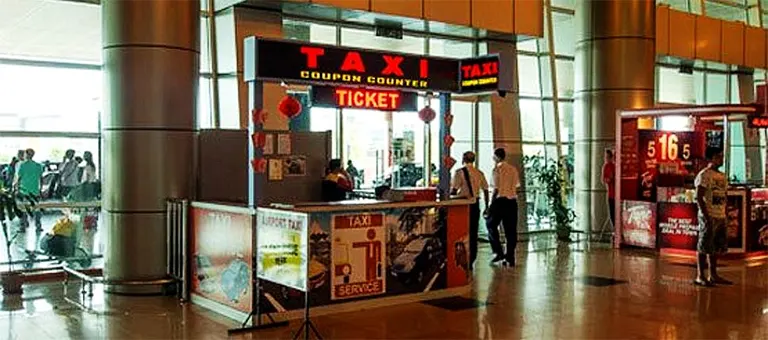 Taxi counters at Kuching International Airport