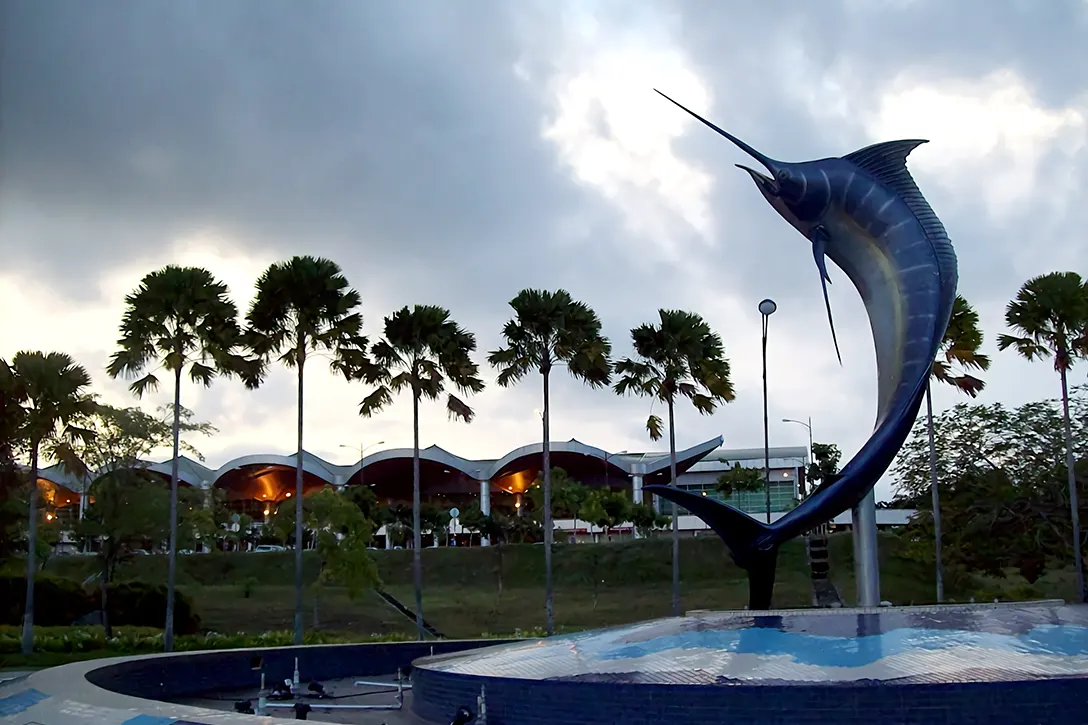 Swordfish statue near the airport