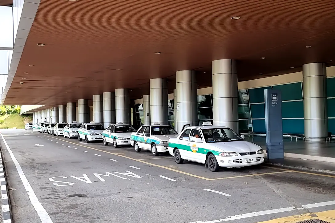 Taxis waiting at the airport