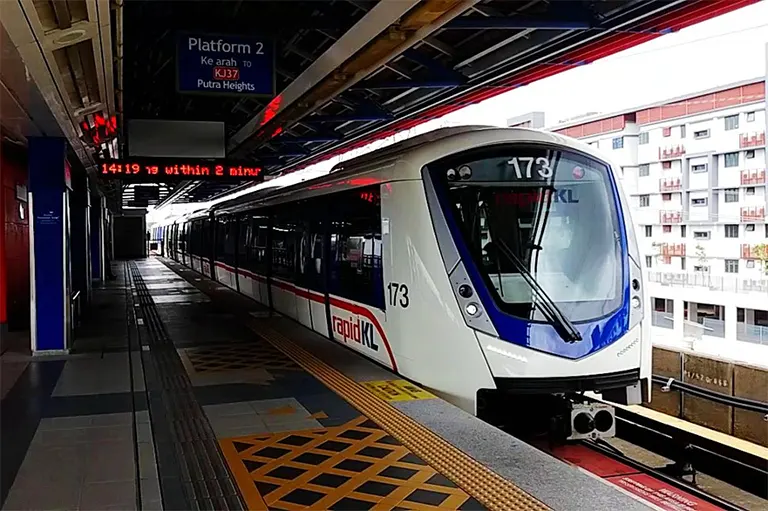 The Innovia Metro 300 train at Kelana Jaya LRT station