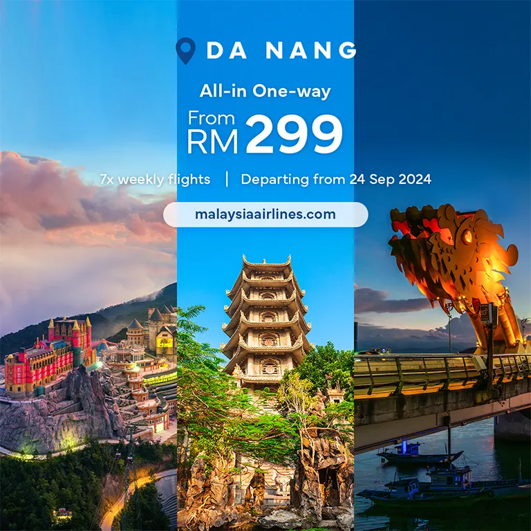 Fly to Da Nang, all-in, one-way from RM299