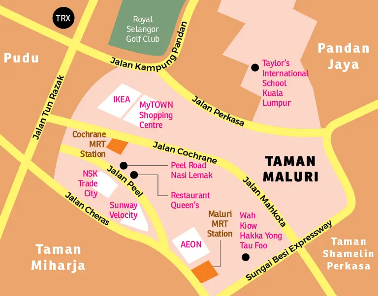 Maluri MRT Station and its surrounding areas