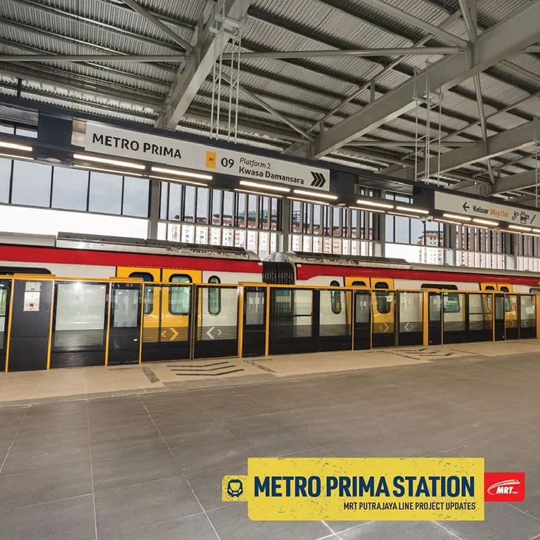 MRT train at the Metro Prima MRT station