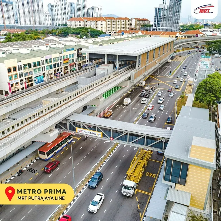 Aerial view of Metro Prima MRT station