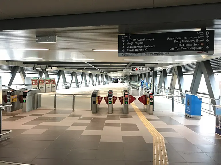 Faregates at Entrance E of the new Pasar Seni Station-Kuala Lumpur KTM Station link which was opened on 8 November 2019