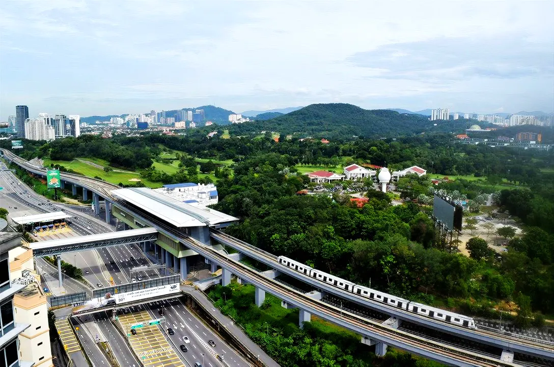 Aerial view of the Phileo Damansara MRT station