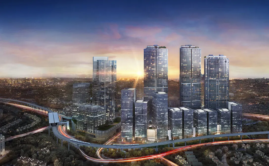 Artist impression of Pusat Bandar Damansara MRT station and the future Pavillion Damansara Heights development