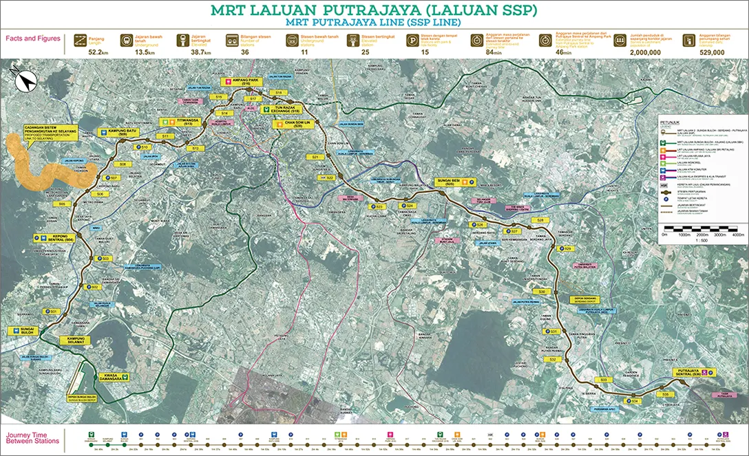 MRT Putrajaya Line - Map view and figures