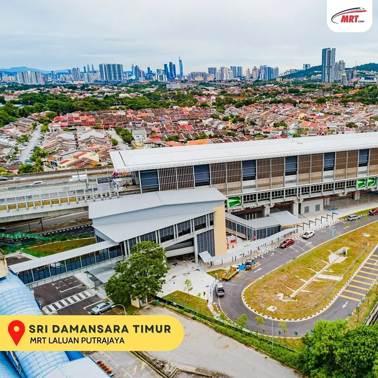 Aerial view of Sri Damansara Timur MRT station