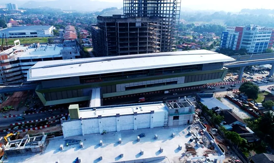 Aerial view of the Sungai Jernih MRT Station