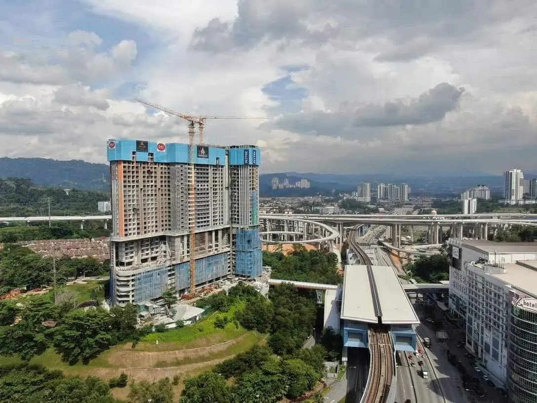 Aerial view of Taman Connaught MRT station