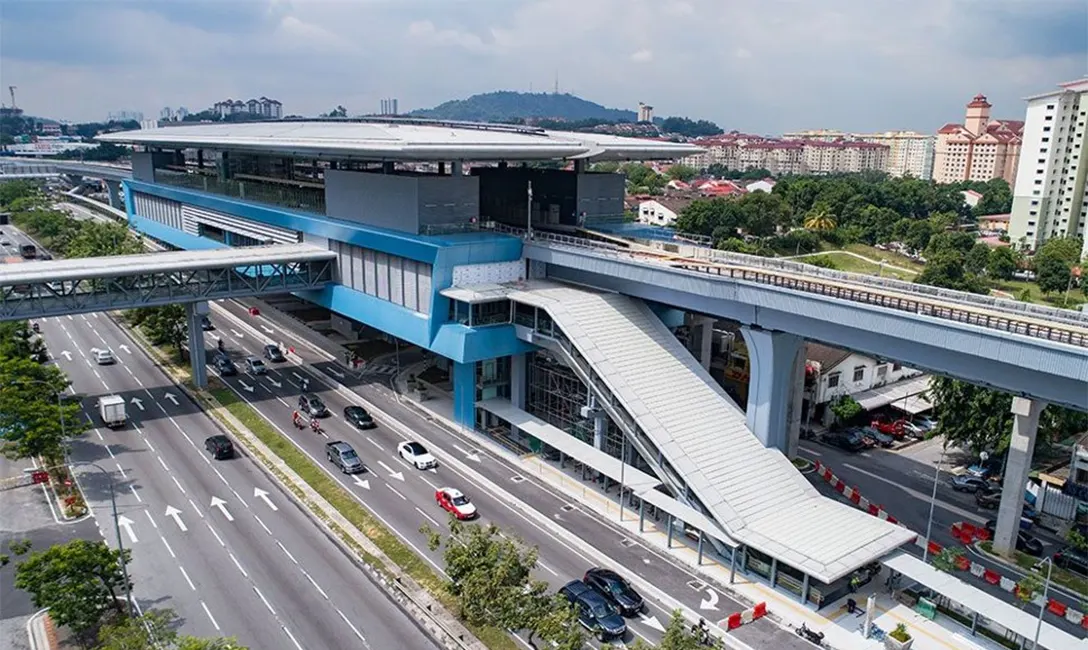 Aerial view of Taman Midah MRT station