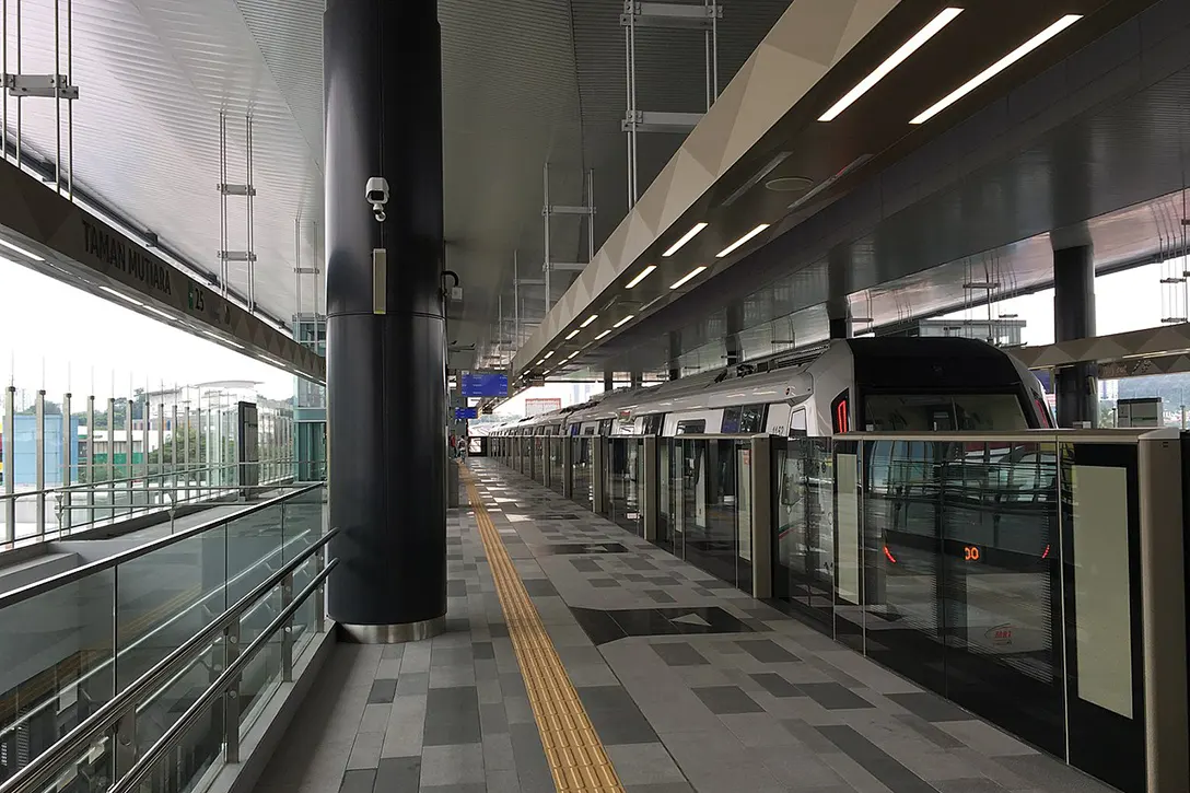 Boarding platform at the Taman Mutiara MRT station