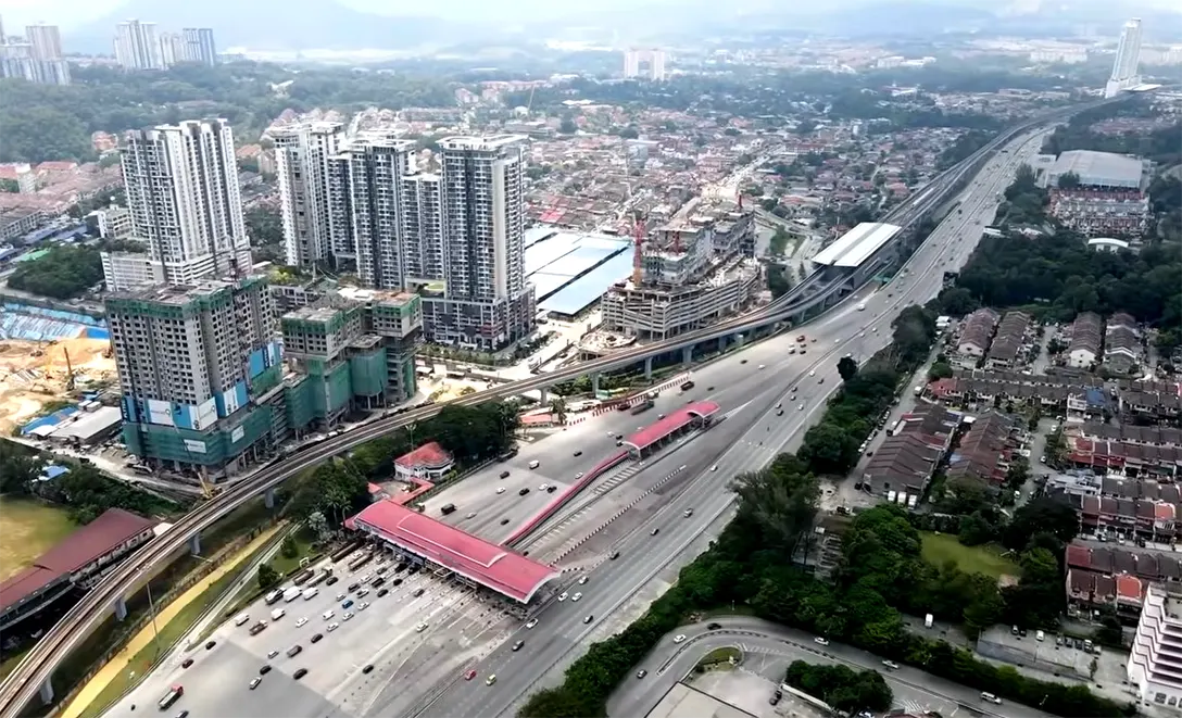 Aerial view of the Taman Suntex MRT Station