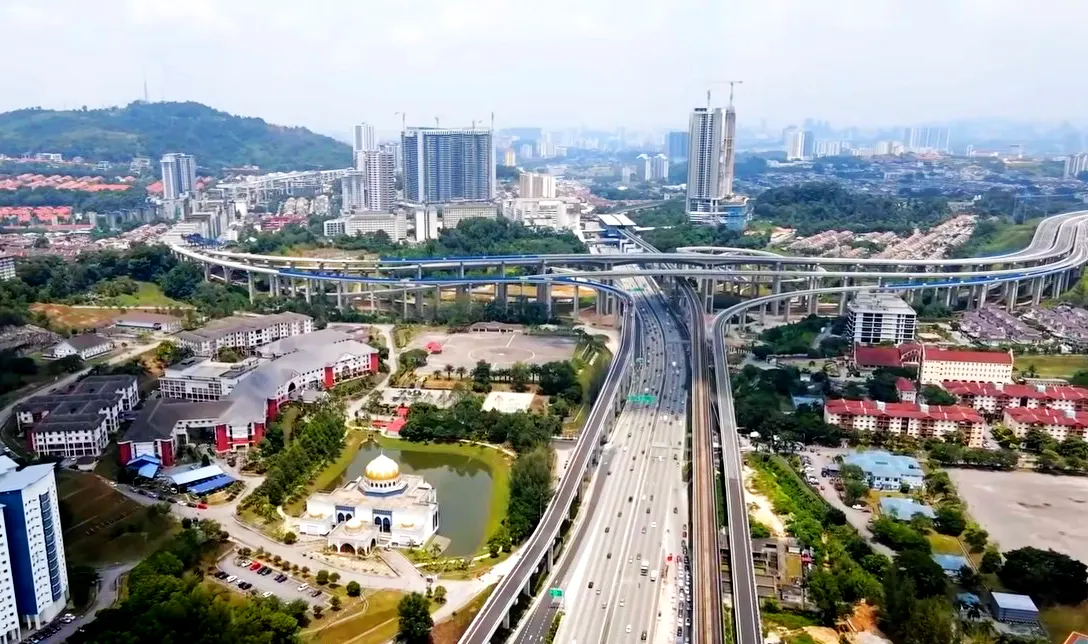 Aerial view of the Taman Suntex MRT Station