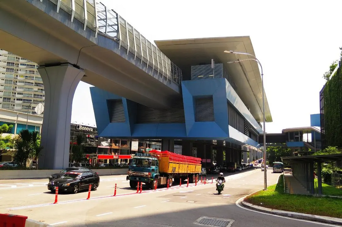 View of Taman Tun Dr Ismail Station from the roadside