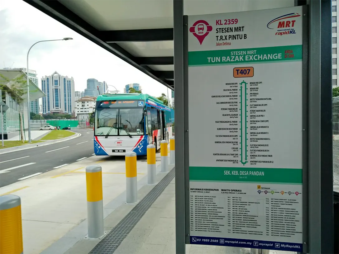 Feeder bus station at the Tun Razak Exchange MRT station