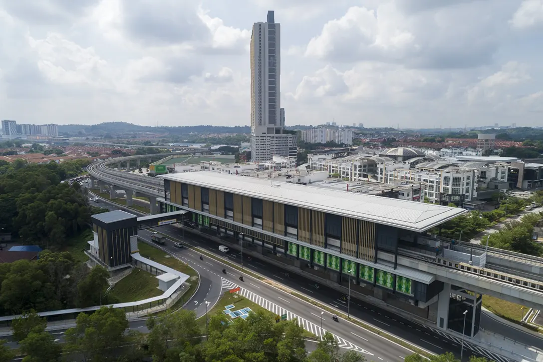Aerial view of Putra Permai MRT Station