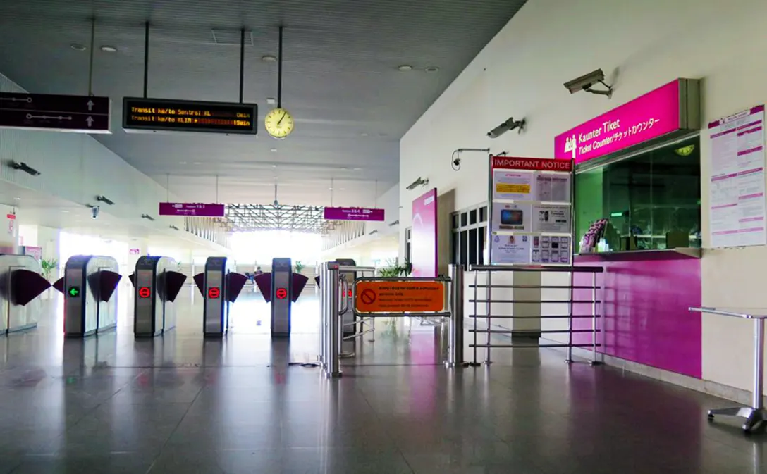Entrance and ticket counters for ERL station