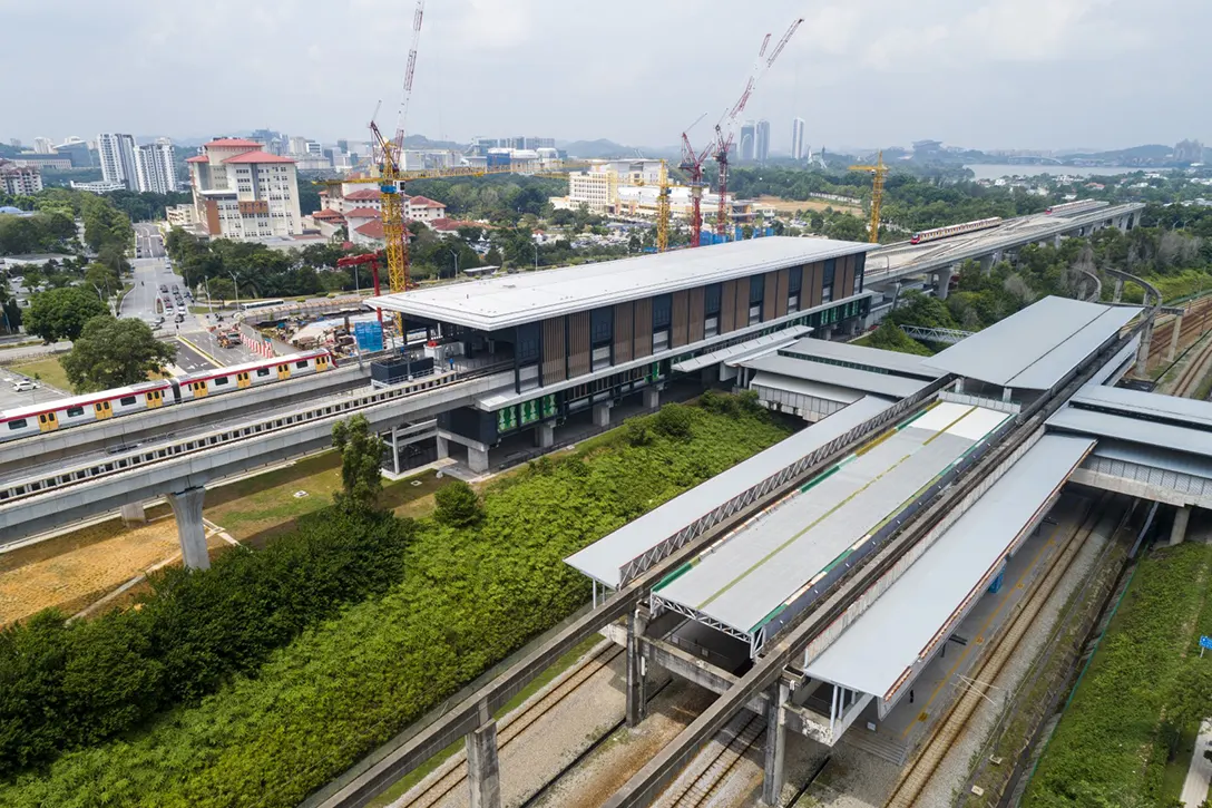 Aerial view of the Putrajaya Sentral MRT station