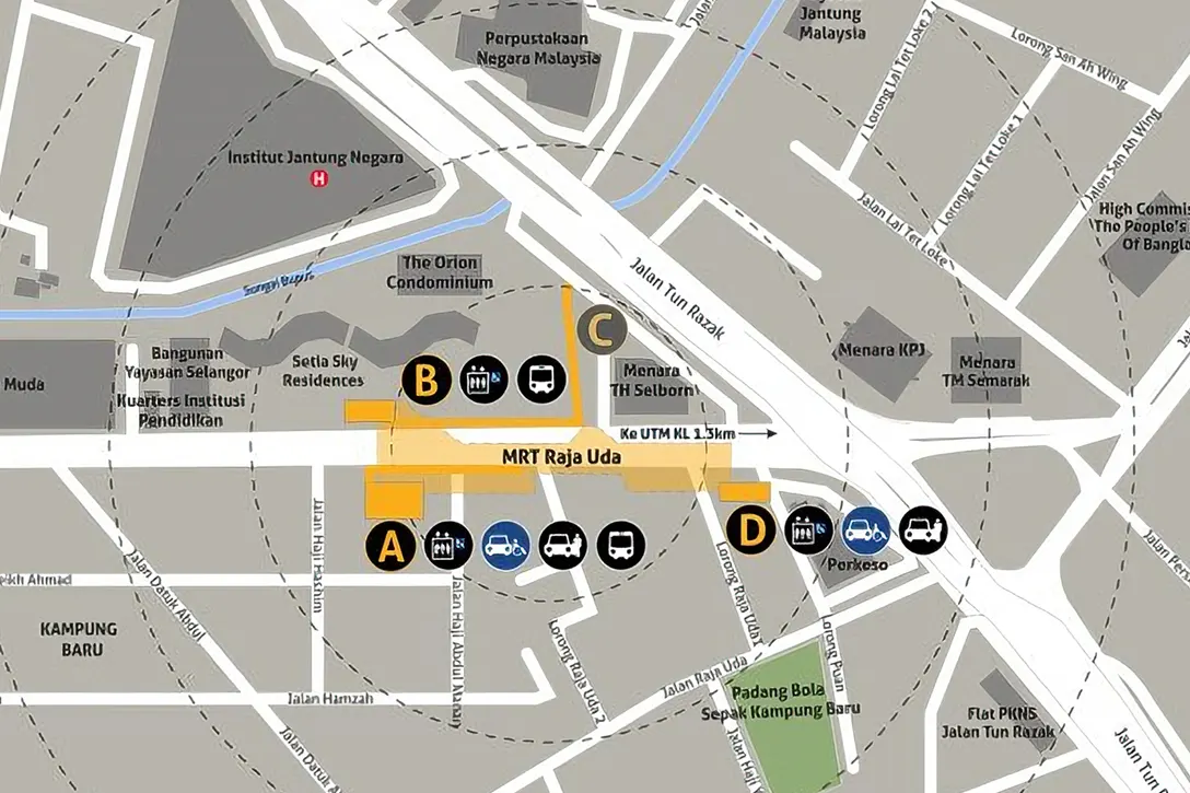 Location of Raja Uda MRT station