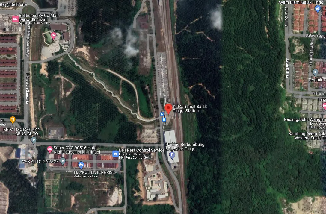 Satellite view of Salak Tinggi ERL Station and its surrounding