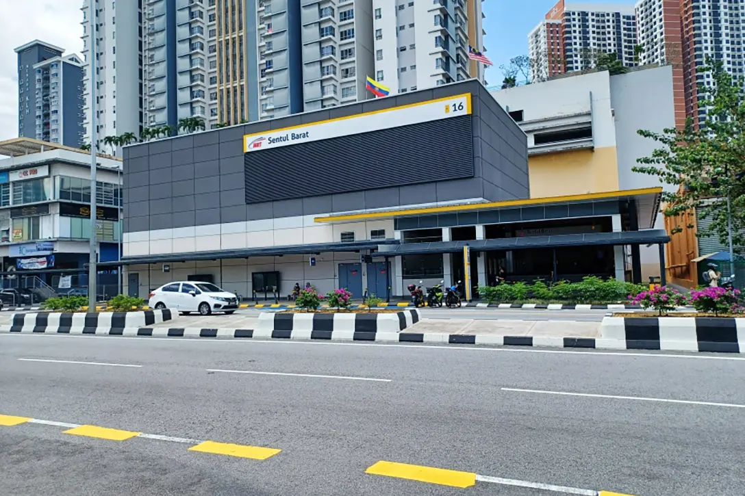 View of Sentul Barat MRT station from the roadside