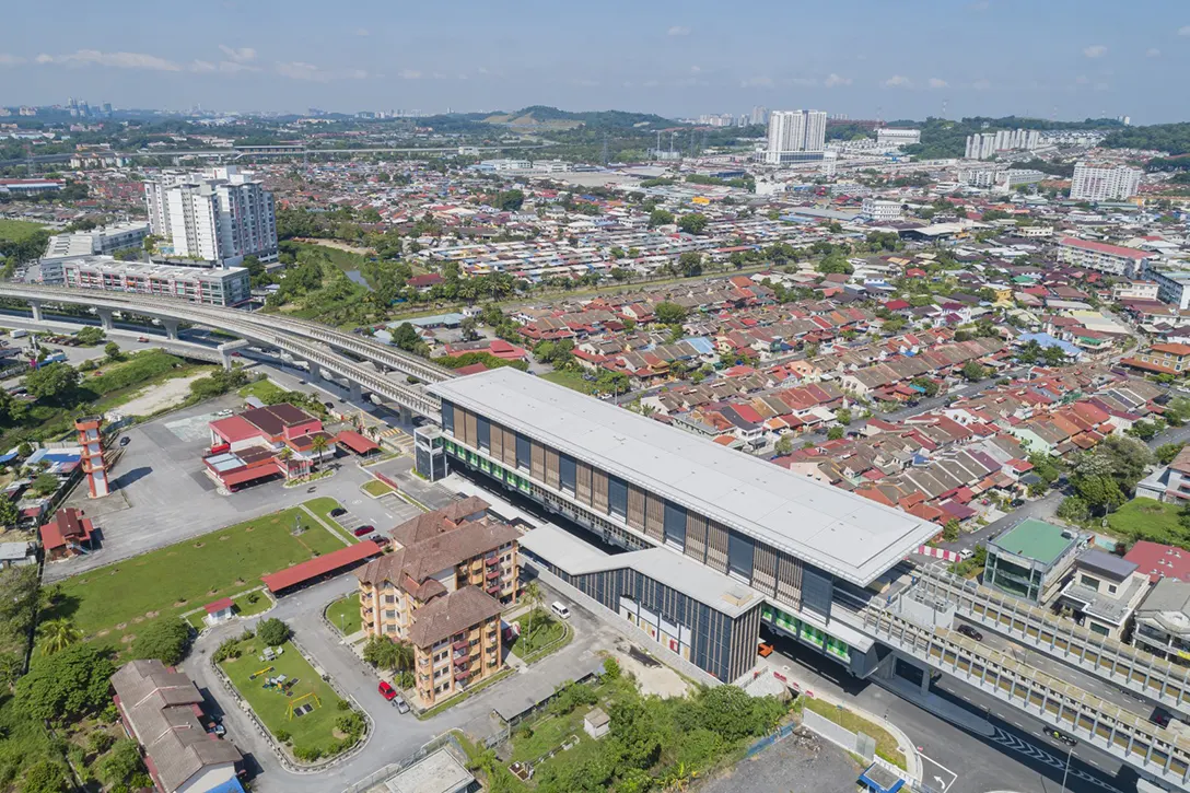 Aerial view of Serdang Jaya MRT station