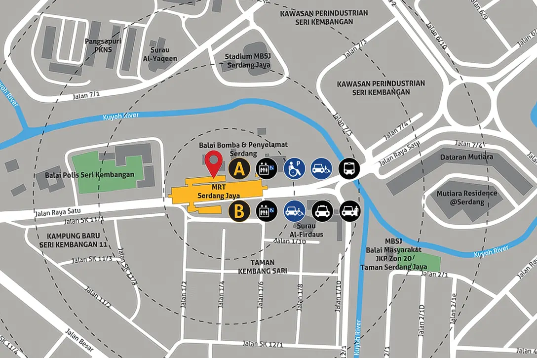 Location of Serdang Jaya MRT station