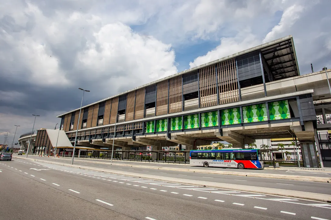 View of Serdang Raya Selatan MRT Station across the road