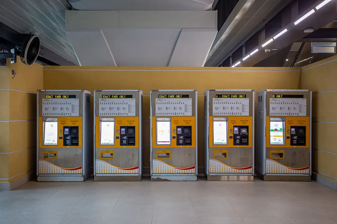 Ticket vending machines at the Serdang Raya Utara MRT station