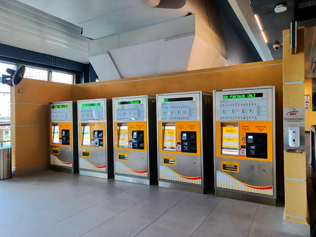 Ticket vending machines at the Serdang Raya Utara MRT station