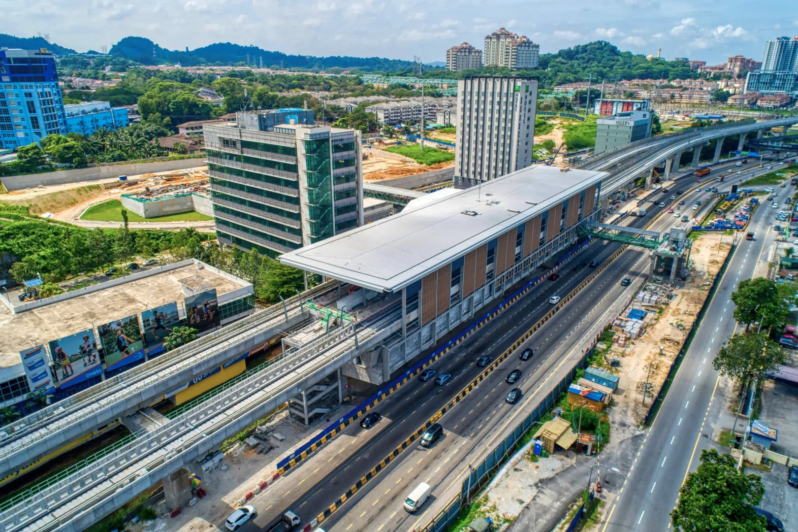 Aerial view of Sri Damansara Barat MRT station, Dec 2019