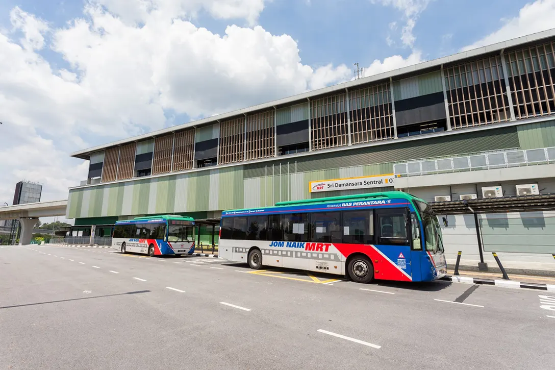 Prasarana Malaysia Berhad trial off bus run prior to actual opening at the Sri Damansara Sentral MRT Station