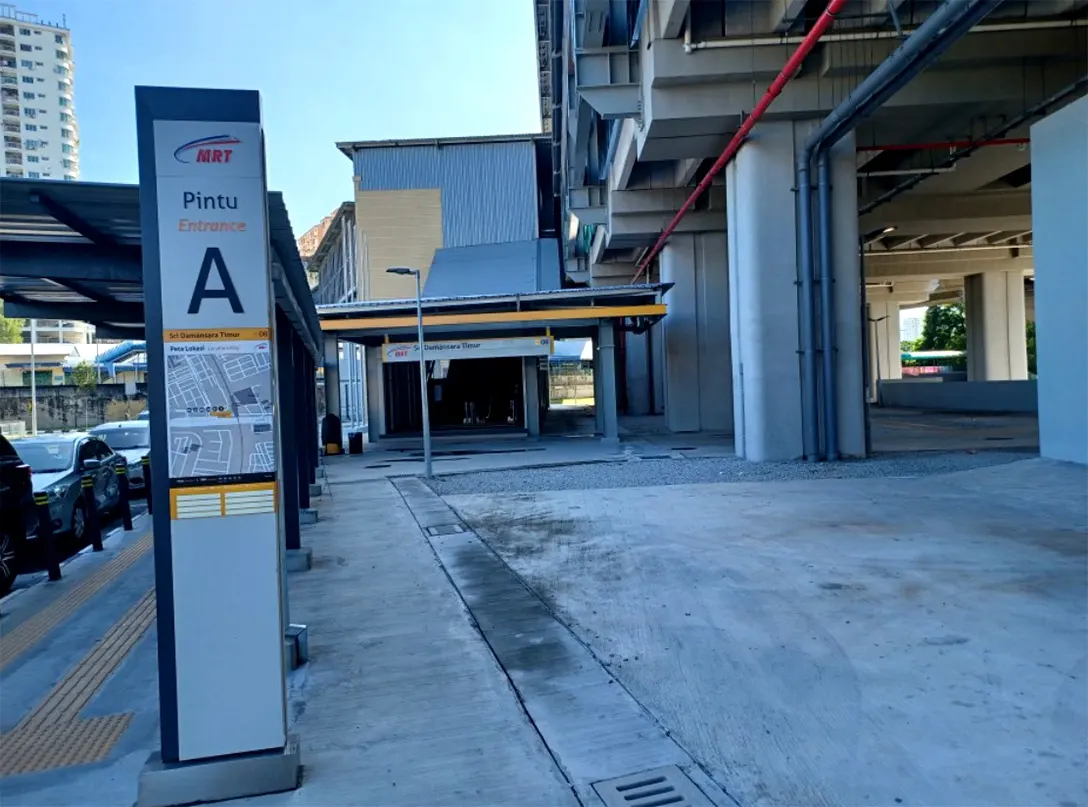Entrance A of Sri Damansara Timur MRT station