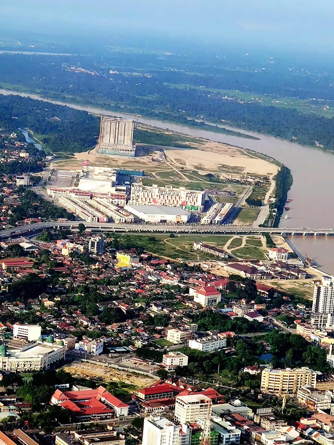 Aerial view of the Sultan Ismail Petra Airportand its surrounding