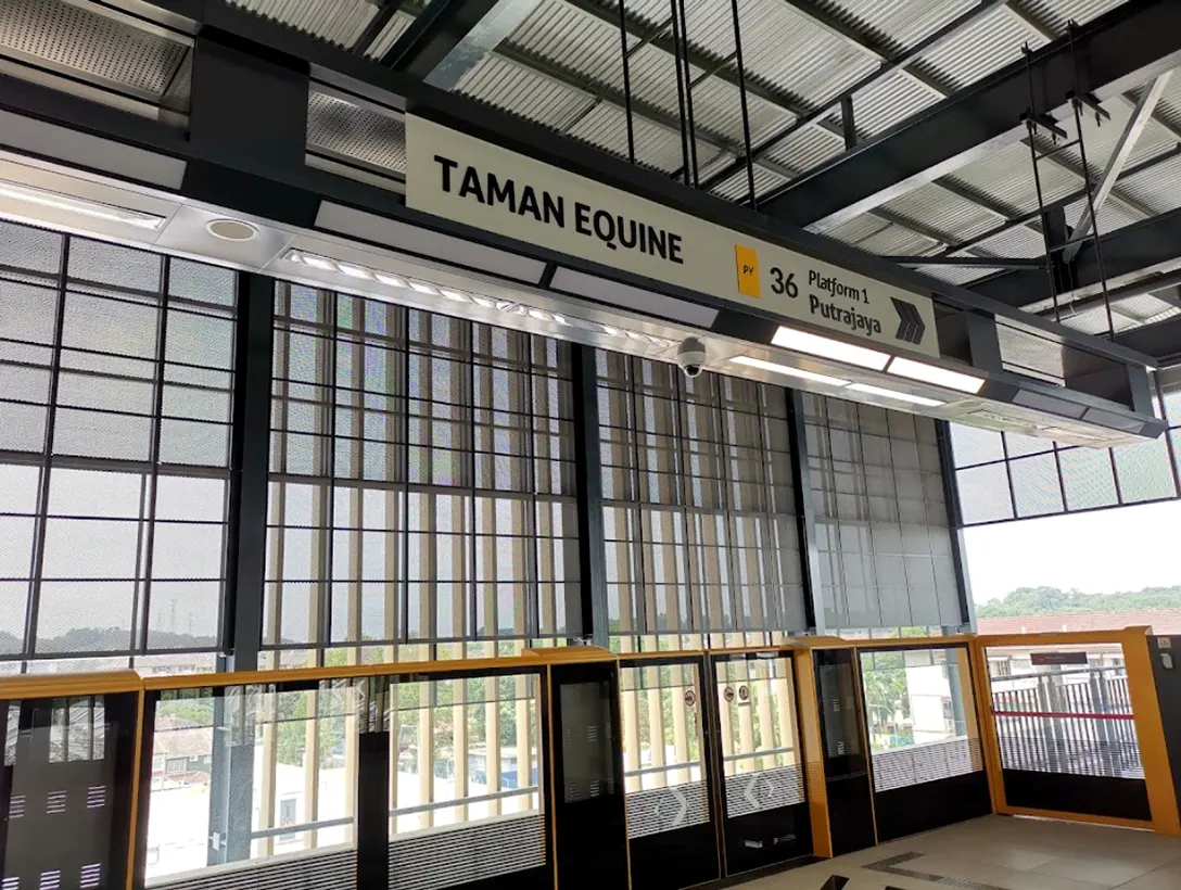 Boarding platform at the Taman Equine MRT station