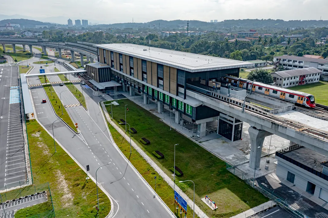 Overview of the station and external works completion at the UPM MRT Station.