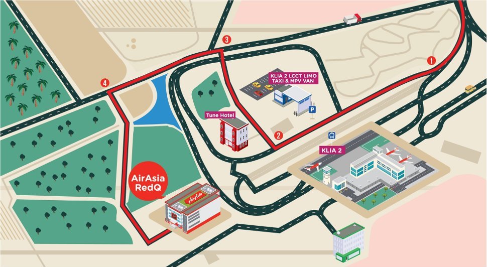 Location Map of AirAsia RedQ