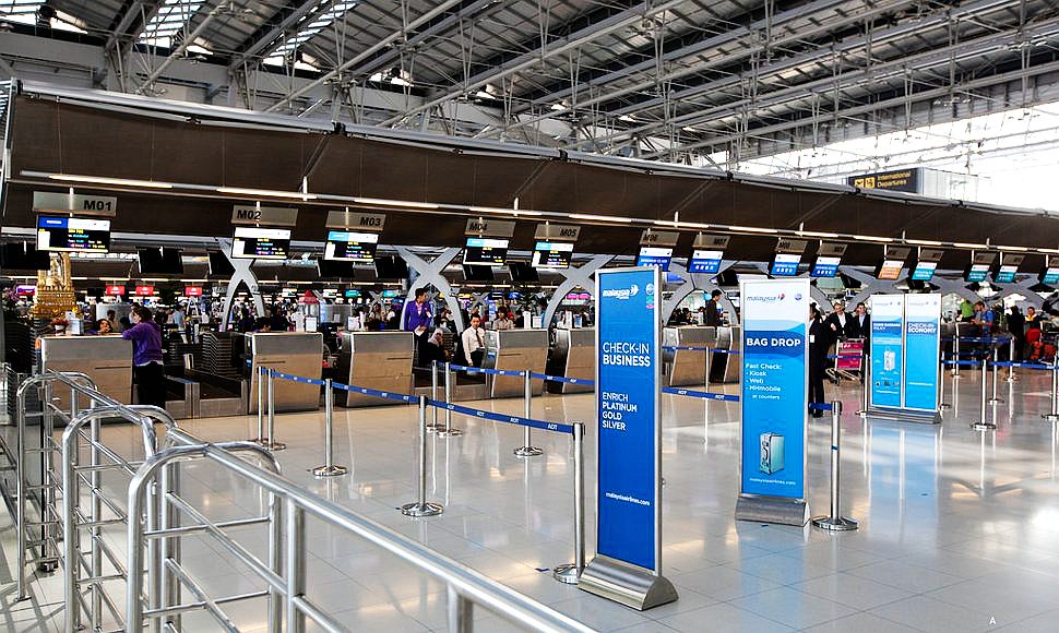 Malaysia Airlines' check-in counters at KLIA