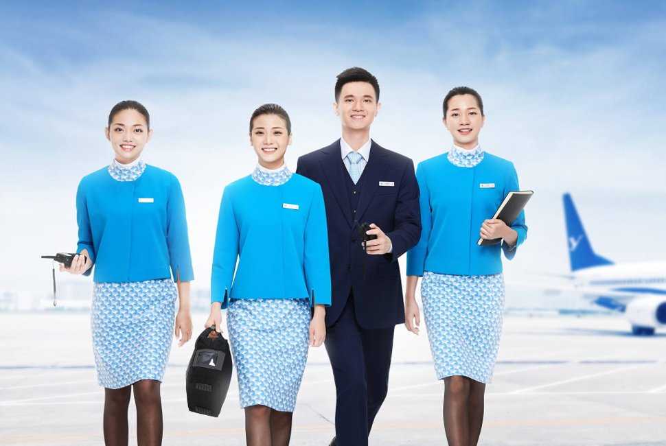 Xiamen Airlines' crew members